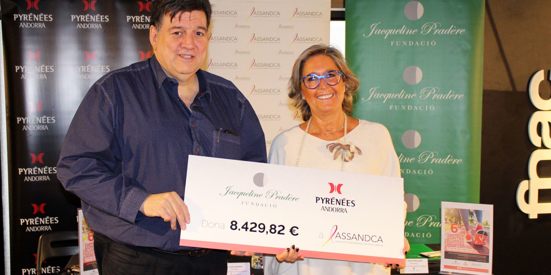 Cristina Urbiola de Pérez, vicepresidenta de la Fundació Jacqueline Pradère, i Josep Saravia, president d'ASSANDCA